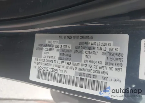 2016 Mazda Cx-5 Touring from USA, damaged, VIN JM3KE2CY0G0738485